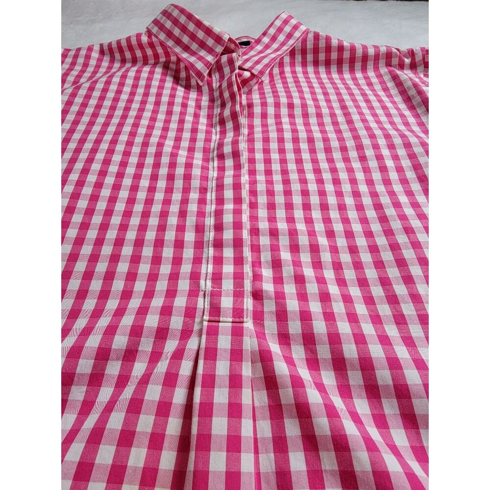 Lands' End Women's Gingham Pattern Collared Long … - image 5